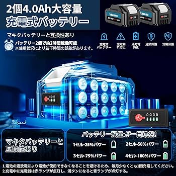 草刈り機 充電式 ブラシレスモーター 4000mAh大容量 バッテリー2個付 Amazon.co.jp: 草刈り機 充電式 新しいアップグレードブラシレス