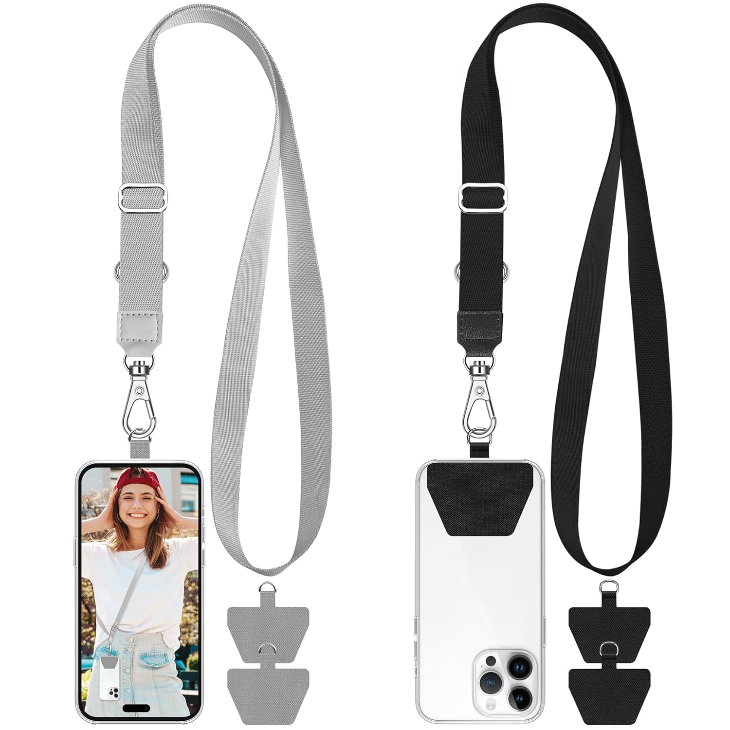 Phone Lanyard, 2PCS Lanyard for Mobile with 4PCS Phone Tether Tab, Ideal Mobile Accessories Set Adjustable Phones Chain and Phones Tags – Versatile Case Holder Lanyards for Outdoor Activities