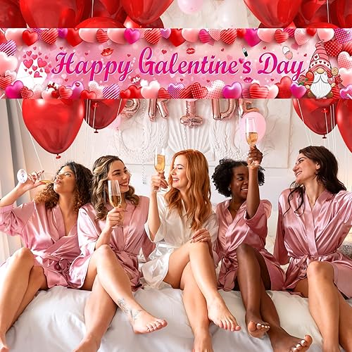 Miniatura 2 de Decoraciones para el Día de los Galentinos, pancarta grande para el día de los Galentinos, cartel romántico de corazón, gnomo, galentinos, telón de