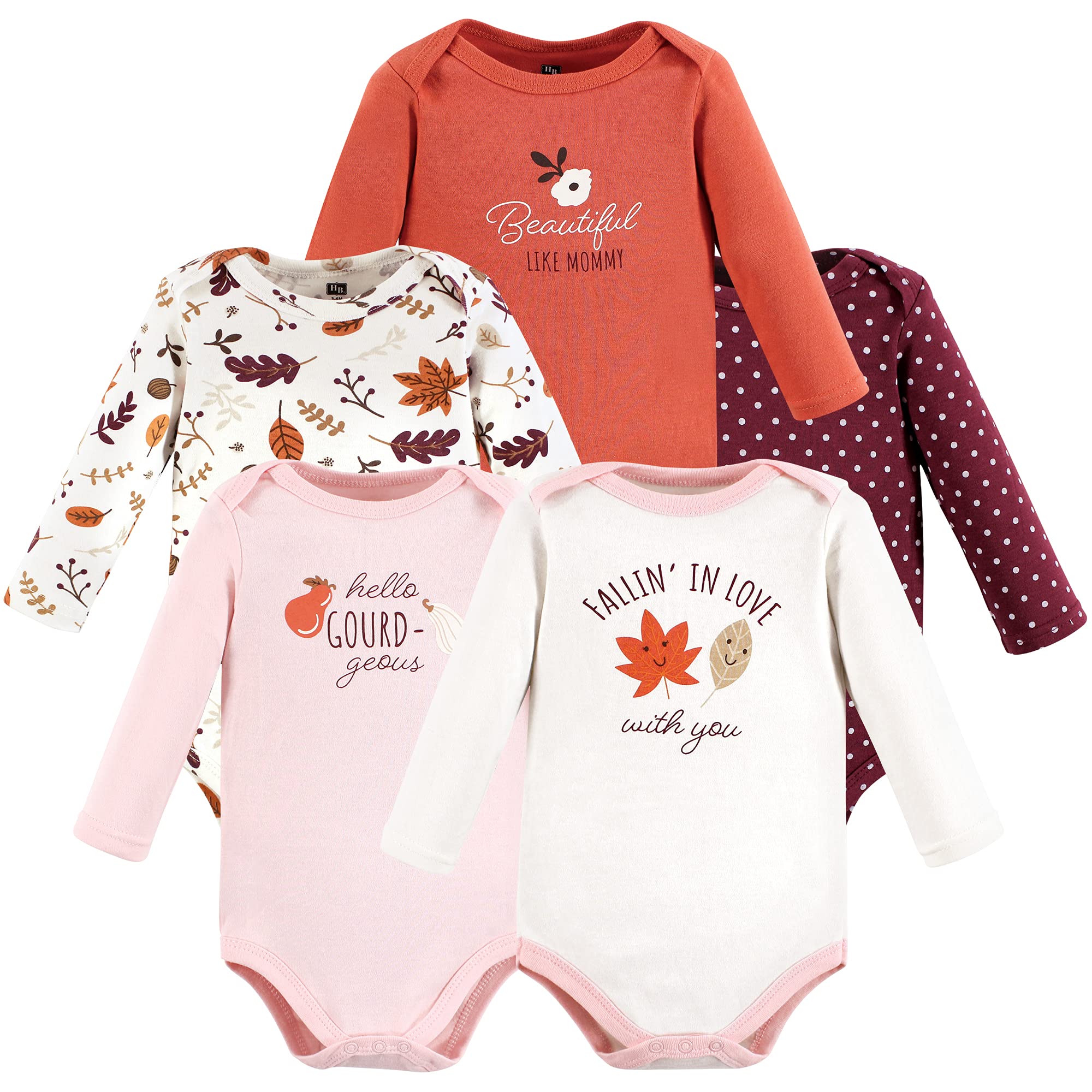 Hudson Baby baby-boys Cotton Long-sleeve Bodysuits 5-pack