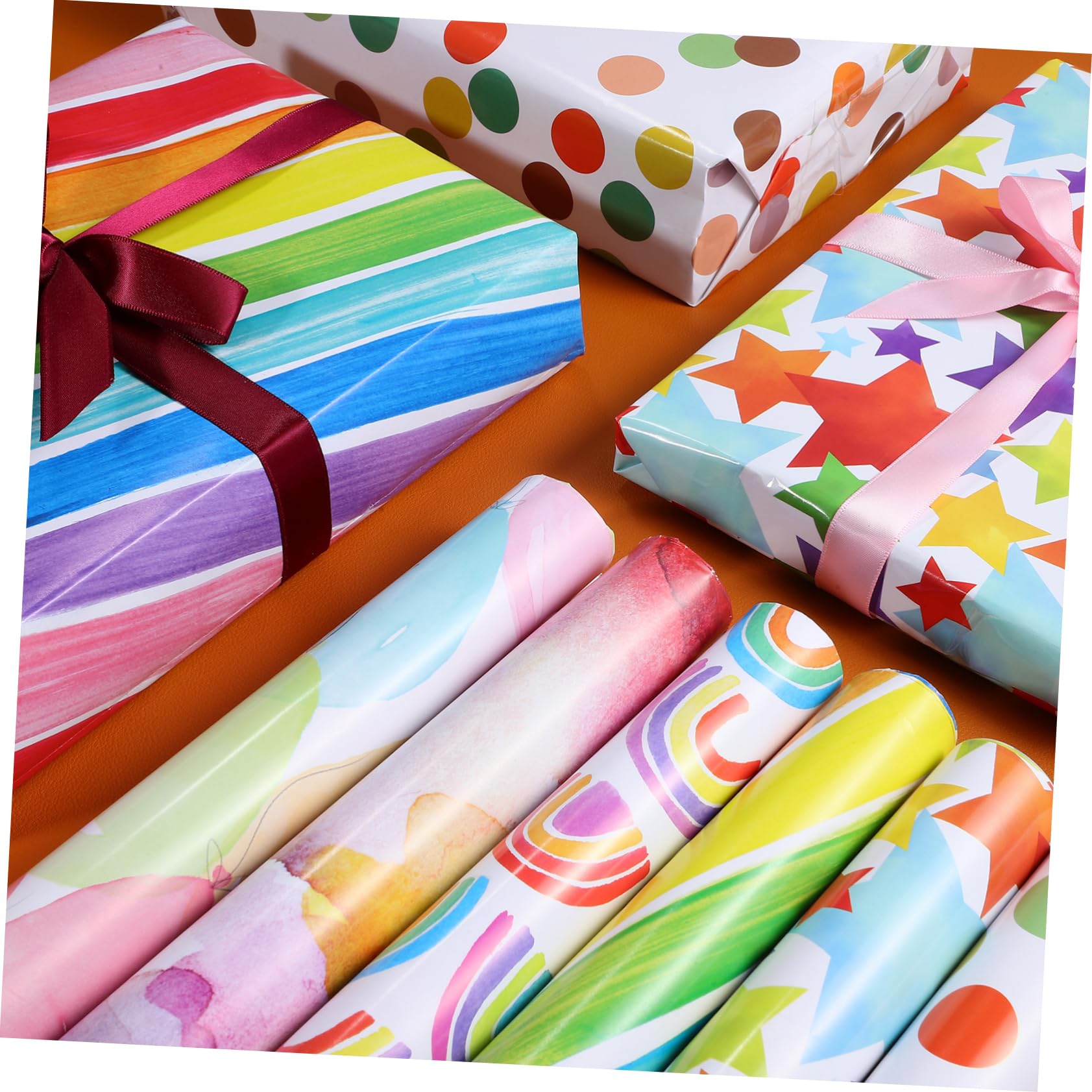 HAMPPLIES Geschenkpapier Für Geburtstag Geburtstagspapierrollen Mit Muster Diy Handwerk Papiere Für Großbestellungen Geschenkverpackung Für Männer Und Frauen
