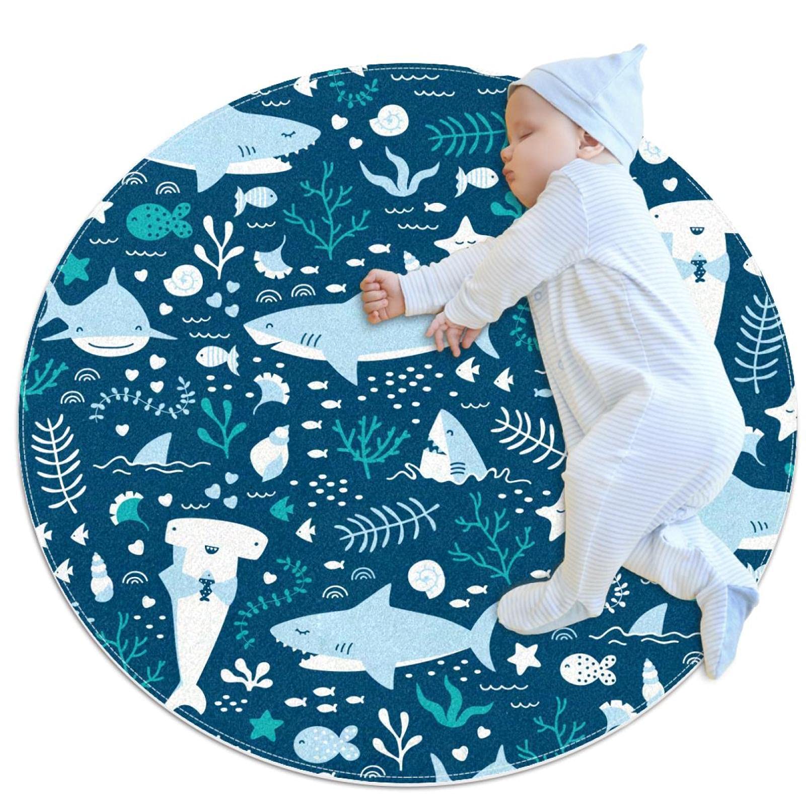Tapis de salle de bain antidérapant requins mignons 1m chambre enfant
