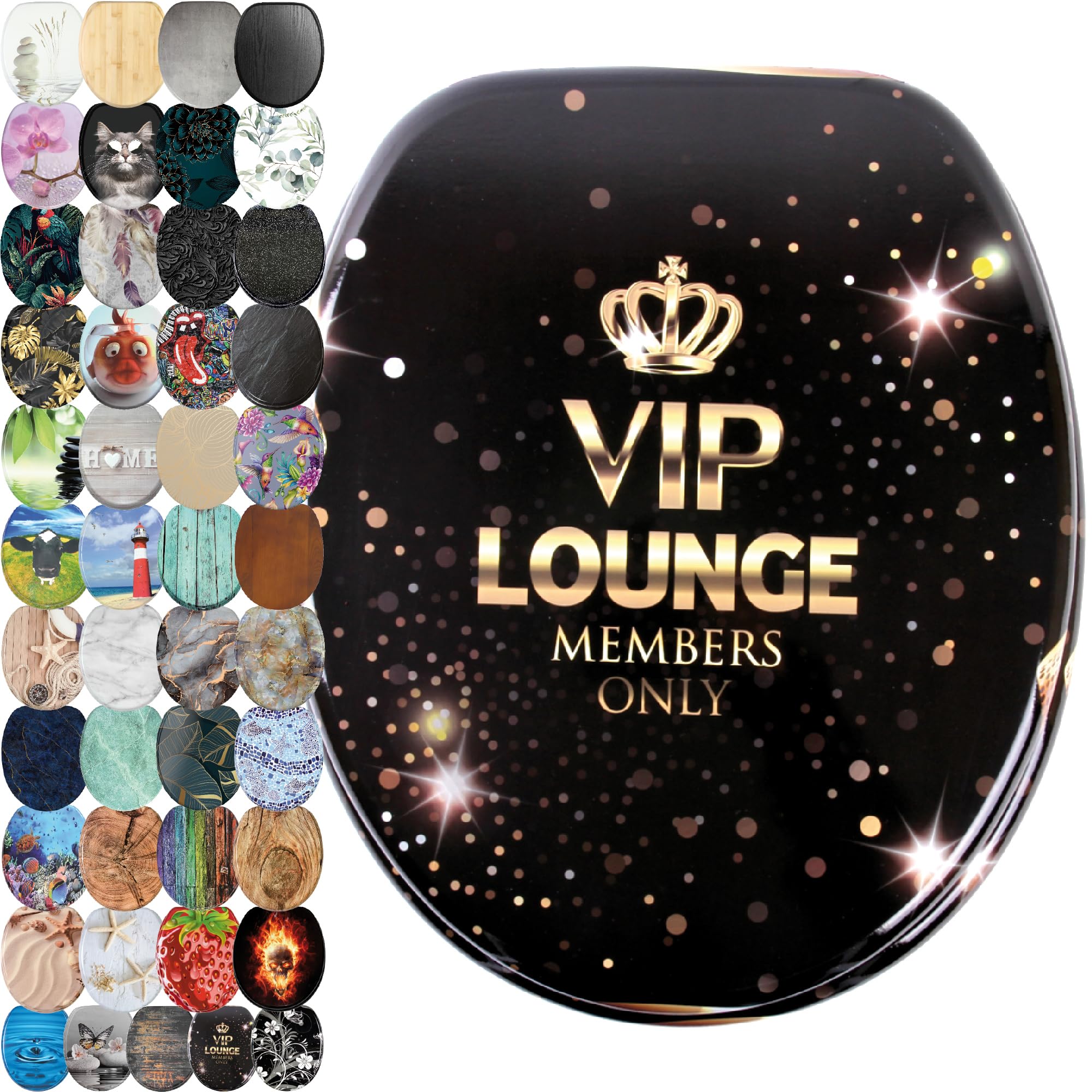 Sanilo Toilet Seat, Great Range of Colorful Toilet Seats, Stable Hinges, Easy to Mount (VIP Lounge)