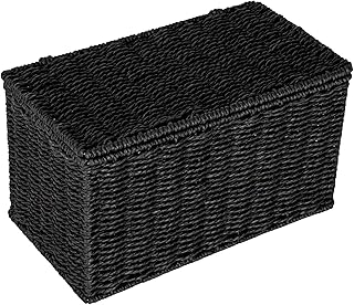 26 Metal Basket Decor Ideas That Combine Form And Function 84 Household Essentials Small Handwoven Paper Rope Wicker Basket with Lid, ...