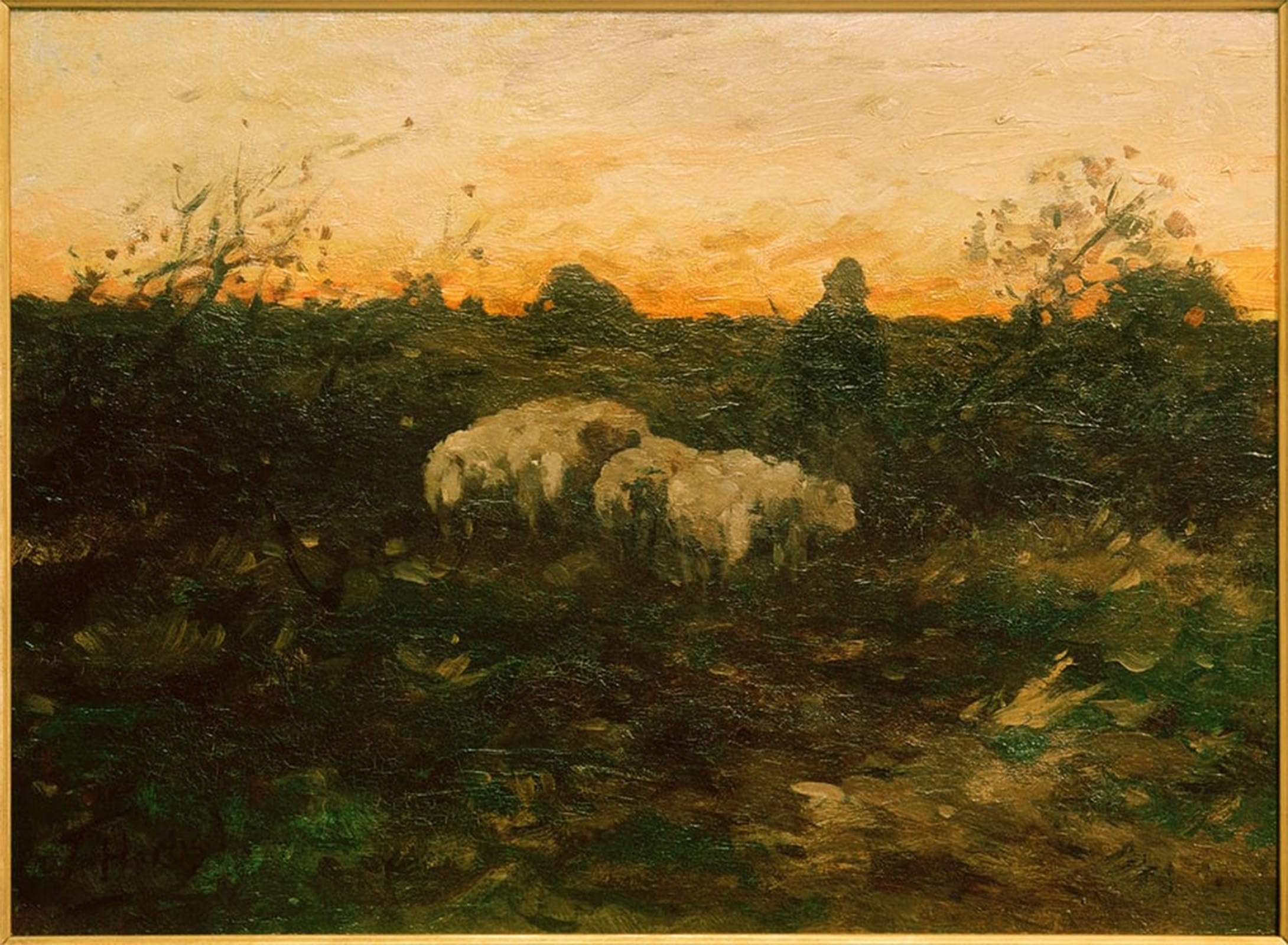 SERENDIPITP Vintage Wall Art Canvas Nordic Poster Canvas Print Picture Shepherd with Herd by Ludwig Herbst Wall Art Poster for Home Decor 60x90cm