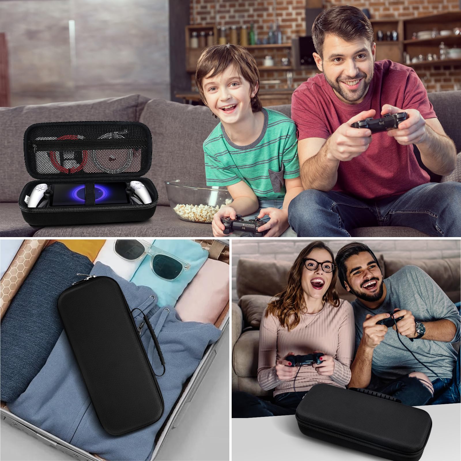 iVoler Portatile Custodia per Playstation Portal Remote Player, Harte Eva Protettiva Custodia per Playstation Portal, Borsa da Viaggio Portatile a Prova di Gocce, Nera