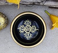 Vista 6 de DharmaObjectsGorgeous 8 Símbolos de la Suerte para meditación, Plato cantante / cojín / mazo, Negro, S