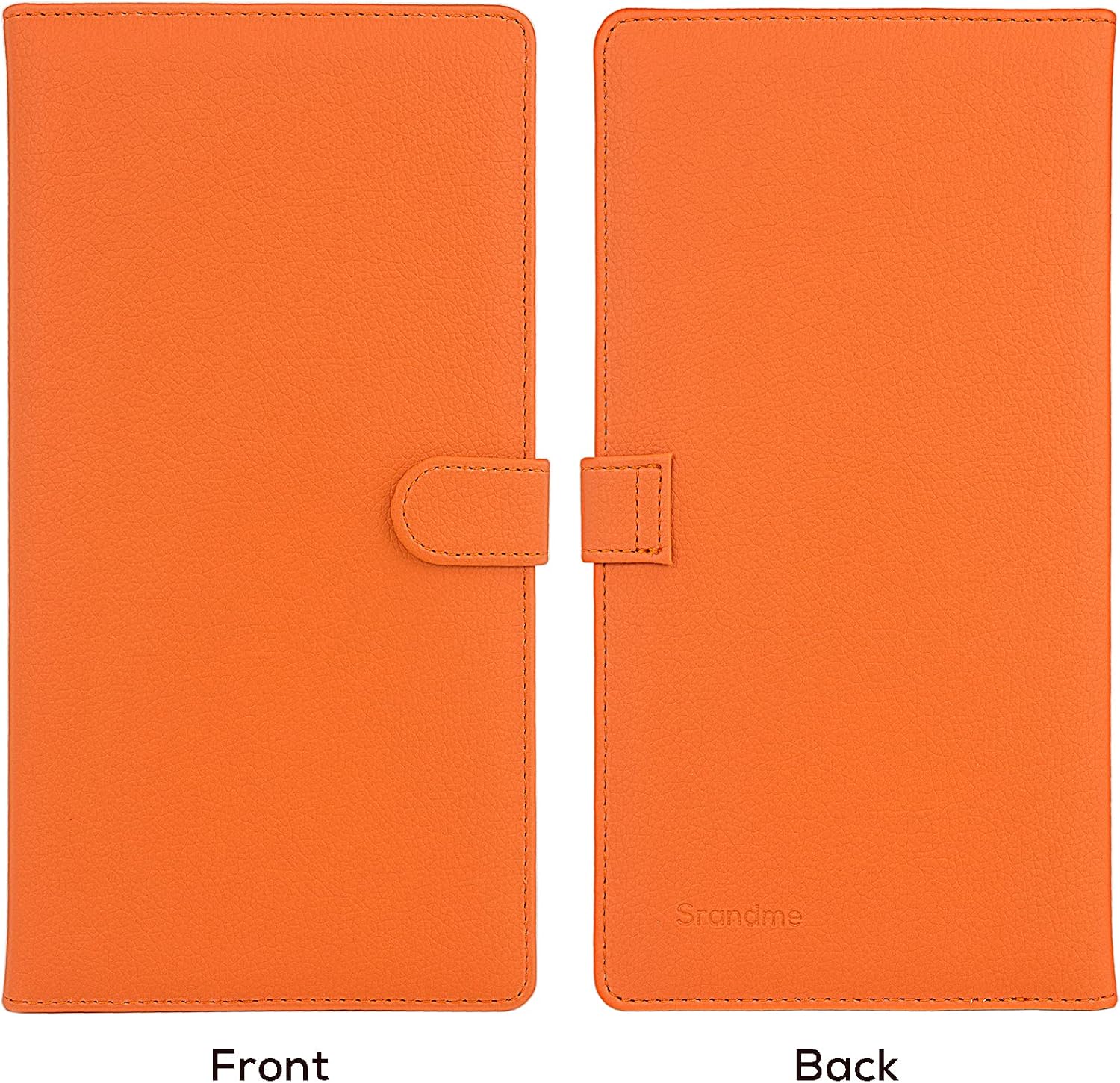 Car Registration and Insurance Holder, Leather Magnetic Shut Vehicle Glove Box Organizer for Document, Card, Driver License, Orange