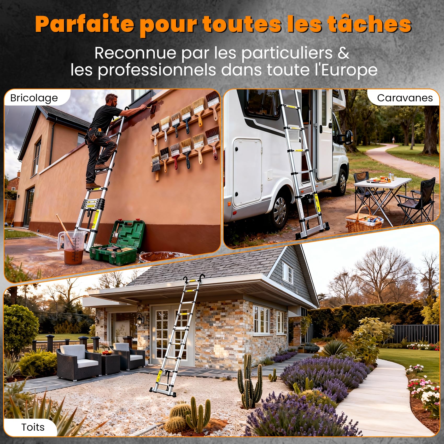 Echelle Telescopique en Aluminium 3,8m