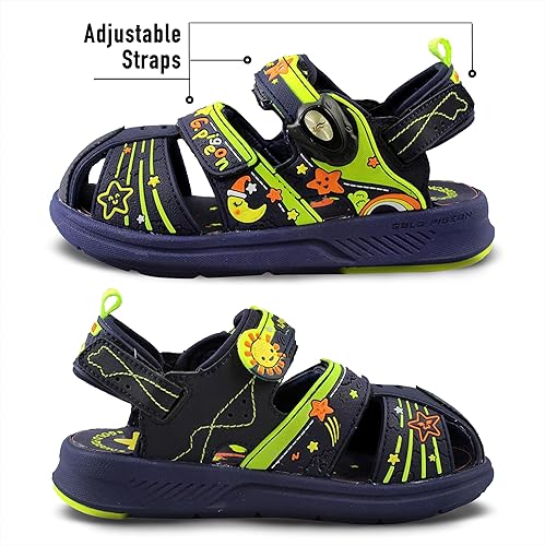 Miniatura 3 de Gold Pigeon Shoes Sandalias de atleta con puntera cerrada y cierre fácil para niños