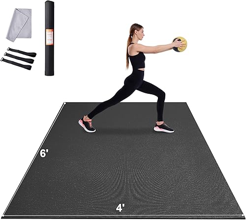 VEVOR Large Exercise Mat, 12'x6'10'x6'9'x6'8'x6'8'x5'7'x5'6'x4' (7mm) Extra Thick, Non Slip High Density Premium Workout Mat, Exercise Yoga Mat for