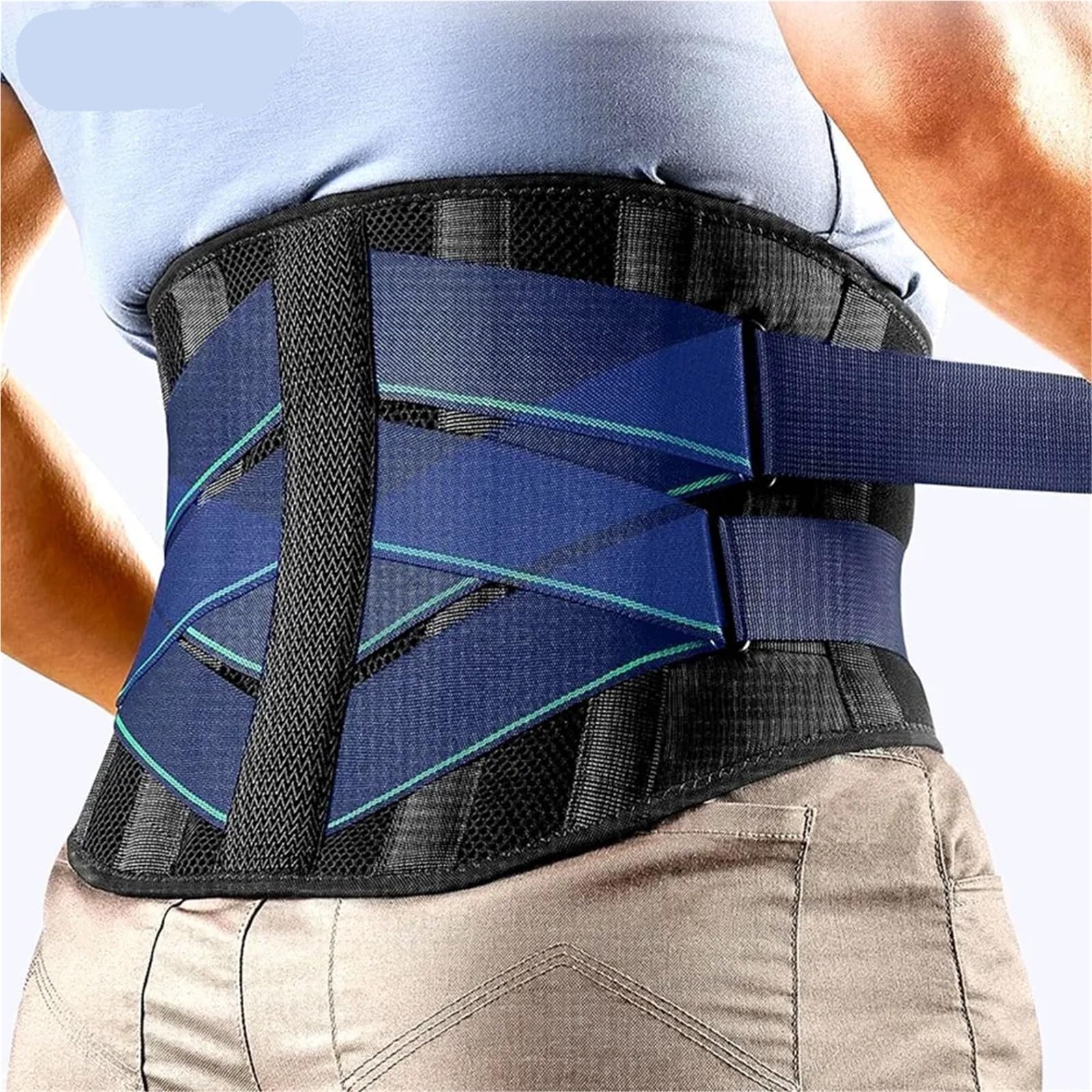 Faja para la Espalda lumbar Soporte de espalda for el dolor lumbar | Cinturón de soporte lumbar de descompresión(Black,XXL)