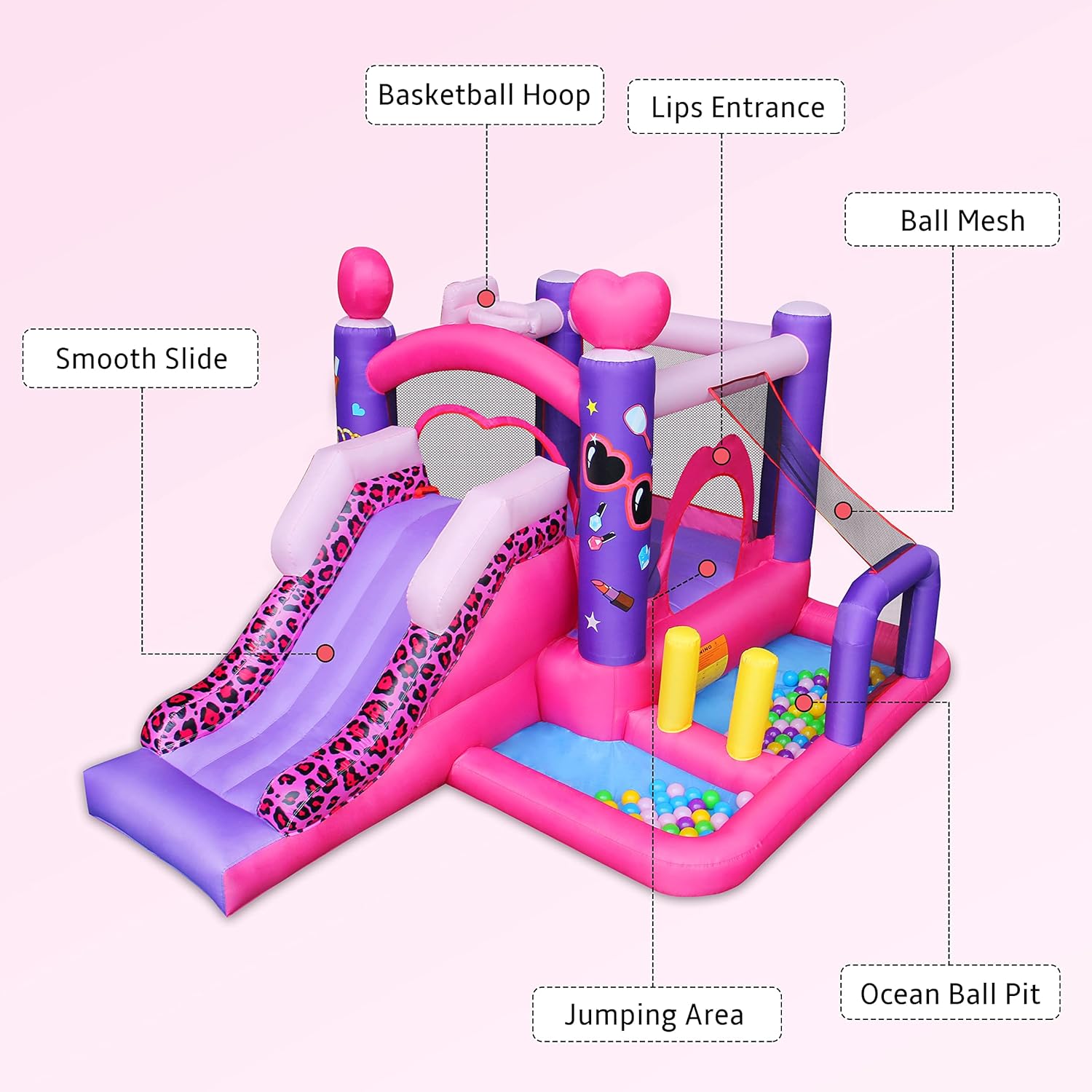 Best Cyber Monday 🔥 RETRO JUMP Inflatable Bounce House, 6-in-1 Jump & Slide Bouncy House for Kids Outdoor W / Large Ball Pit, Princess Bounce House with Blower for Girls Party - Carry Bag, Repair Kit, Stakes Included 60% Off Discount RETRO JUMP Inflatable Bounce House, 6-in-1 Jump & Slide Bouncy House for Kids Outdoor W / Large Ball Pit, Princess Bounce House with Blower for Girls Party - Carry Bag, Repair Kit, Stakes Included