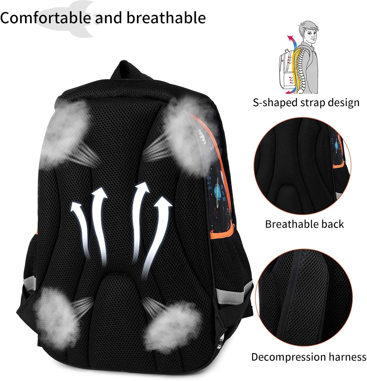 Cusangel Kids Backpack Boys, Elementary Kindergarten Preschool School Bag 16 inch Multifunctional Cute Large Capacity