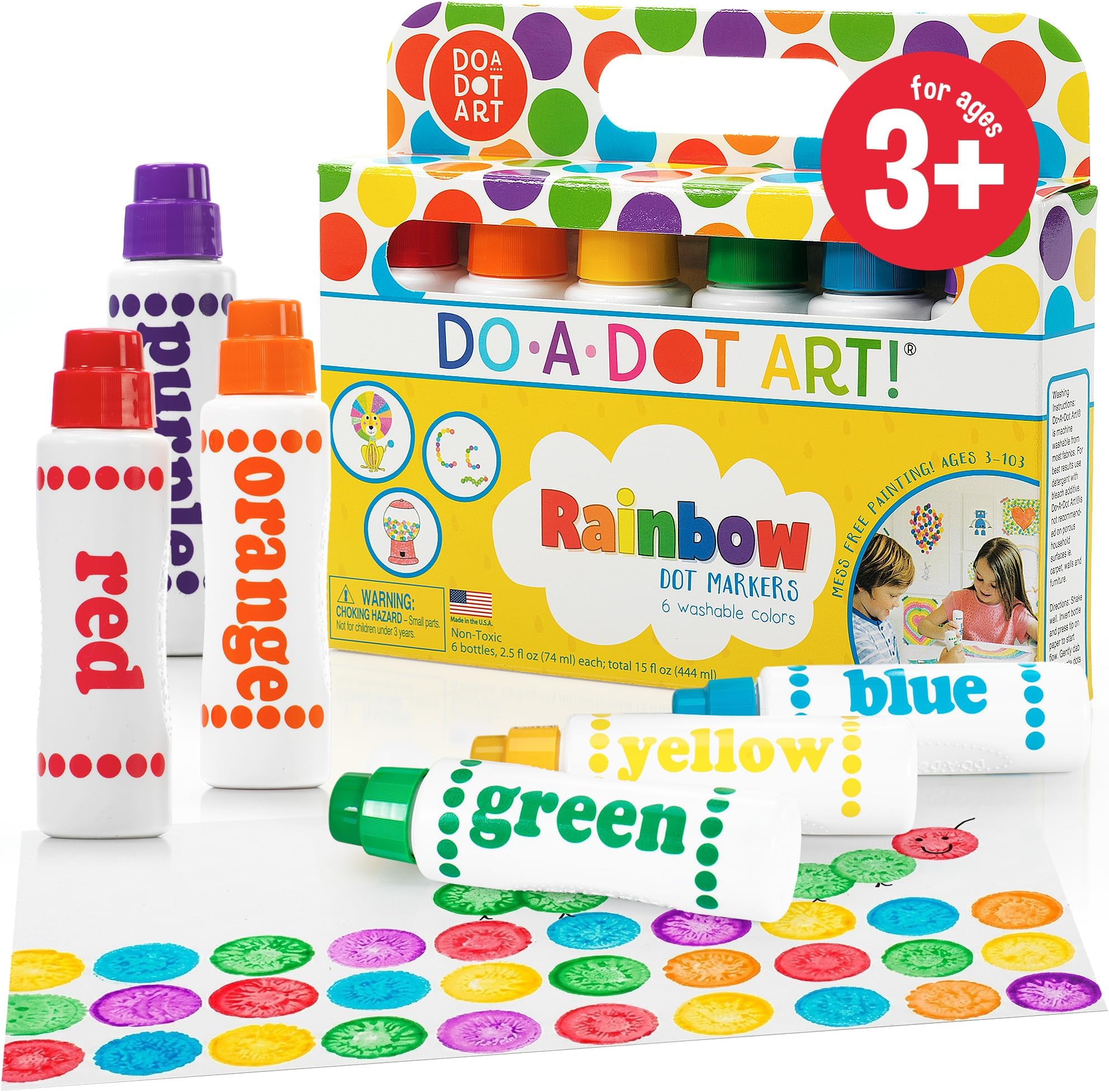 Do A Dot Art! Markers 6-Pack Rainbow Washable Paint Markers