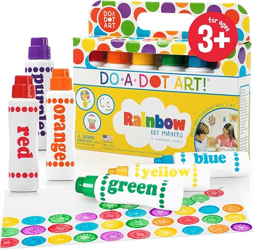 Do A Dot Art! Markers 6-Pack Rainbow Washable Paint Markers | The Original Dot Marker, Activity Craft Coloring Supplies for Kids & Toddlers, Made in USA