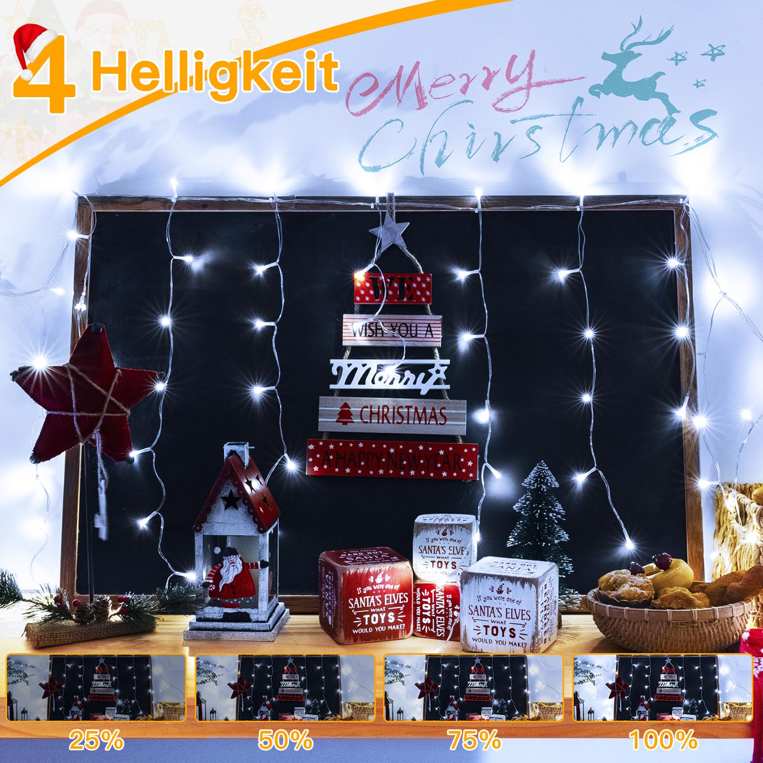 Ollny Eisregen Lichterkette außen 12m 504LEDs 84 Saiten Weihnachtsbeleuchtung außen Kaltweiß IP44 wasserdicht 8 Modi mit Fernbedienung Timer EU Stecker für Pavillon Balkon (Packung mit 2)