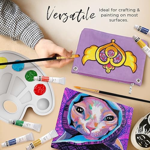 Miniatura 32 de Chalkola Juego de pintura acrílica para adultos, niños y artistas, kit de 40 piezas de suministros de pintura acrílica, con 24 pinturas acrílicas