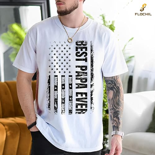 Miniatura 4 de FLOCHIL Camisa personalizada para papá para hombres, personalizada con nombres de niños, camiseta del día del padre, regalos