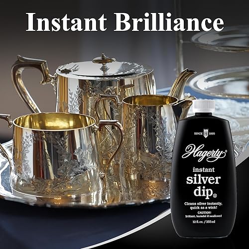 Miniatura 4 de Hagerty Instant Silver Dip - Removedor de deslustre pesado para cubiertos, joyas de ley y todos los objetos de plata, acción rápida, fabricado en