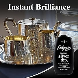 Hagerty Instant Silver Dip - Heavy Tarnish Remover for Silverware, Sterling Jewelry, And All Silver Objects - Fast Acting, Made in USA, Kosher Certified, 12 oz.