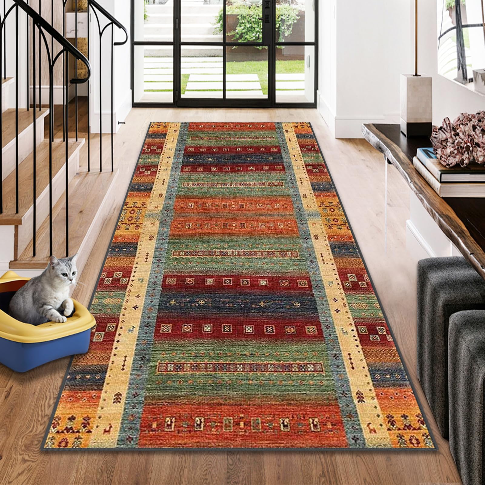 Carpet Runners for Hallways Non Slip Long Custom Kitchen Runner Mat large Machine Washable Kitch Carpets Protectors Floor Mats Hallway Hall Runner Narrow Rugs for Entryway Area Bedroom 50 x 300 cm