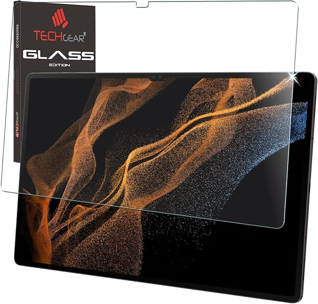 TECHGEAR Galaxy Tab S8 Ultra 14.6" GLASS Edition (SM-X900 / SM-X906) Tempered Glass Screen Protector [9H Toughness] [HD Clarity] [Scratch-Resistant] [No-Bubble] Made For Samsung Galaxy Tab S8 Ultra
