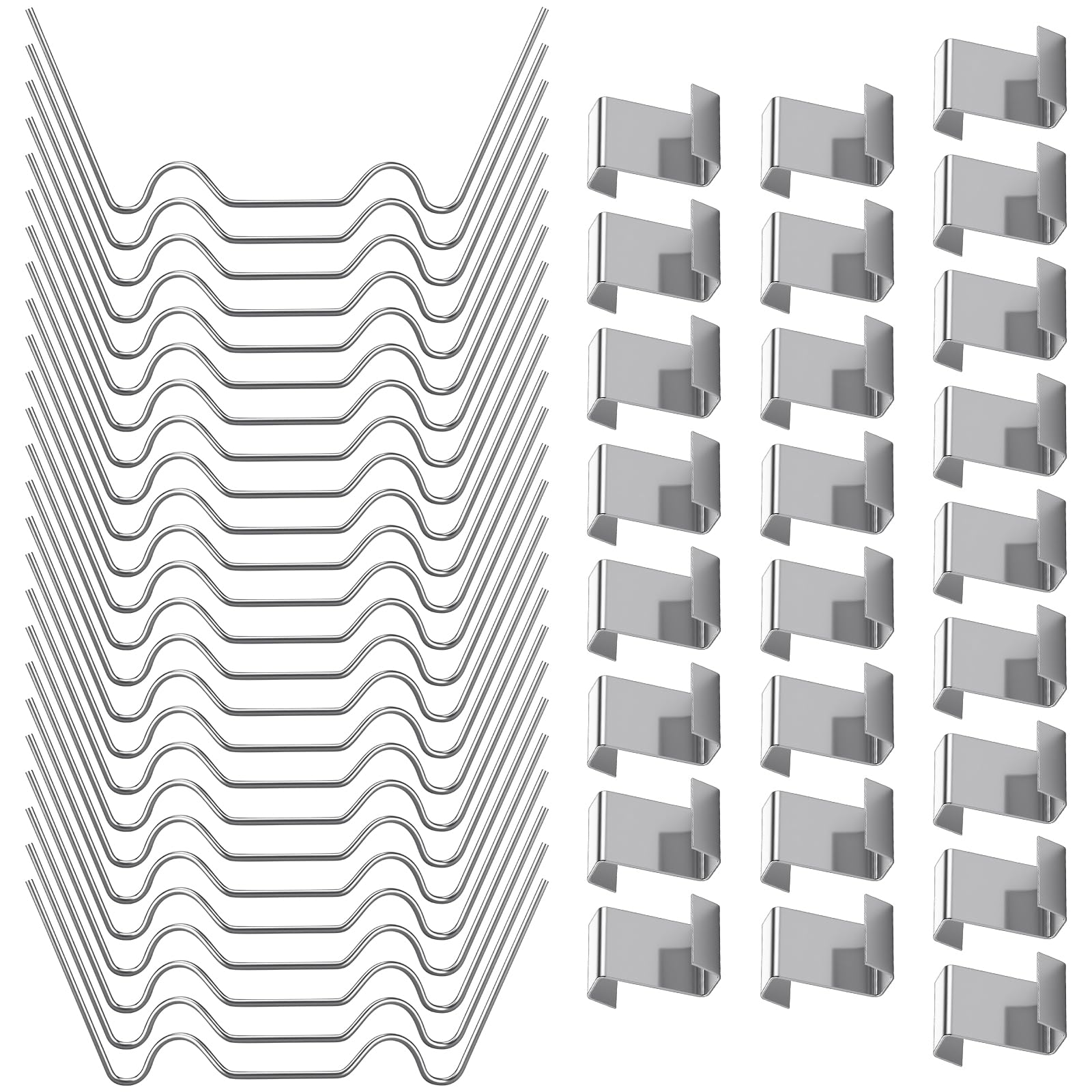 OFFCUP 50p Clips de Vitrage pour Serre, Acier Inoxydable, Résistants aux Intempéries