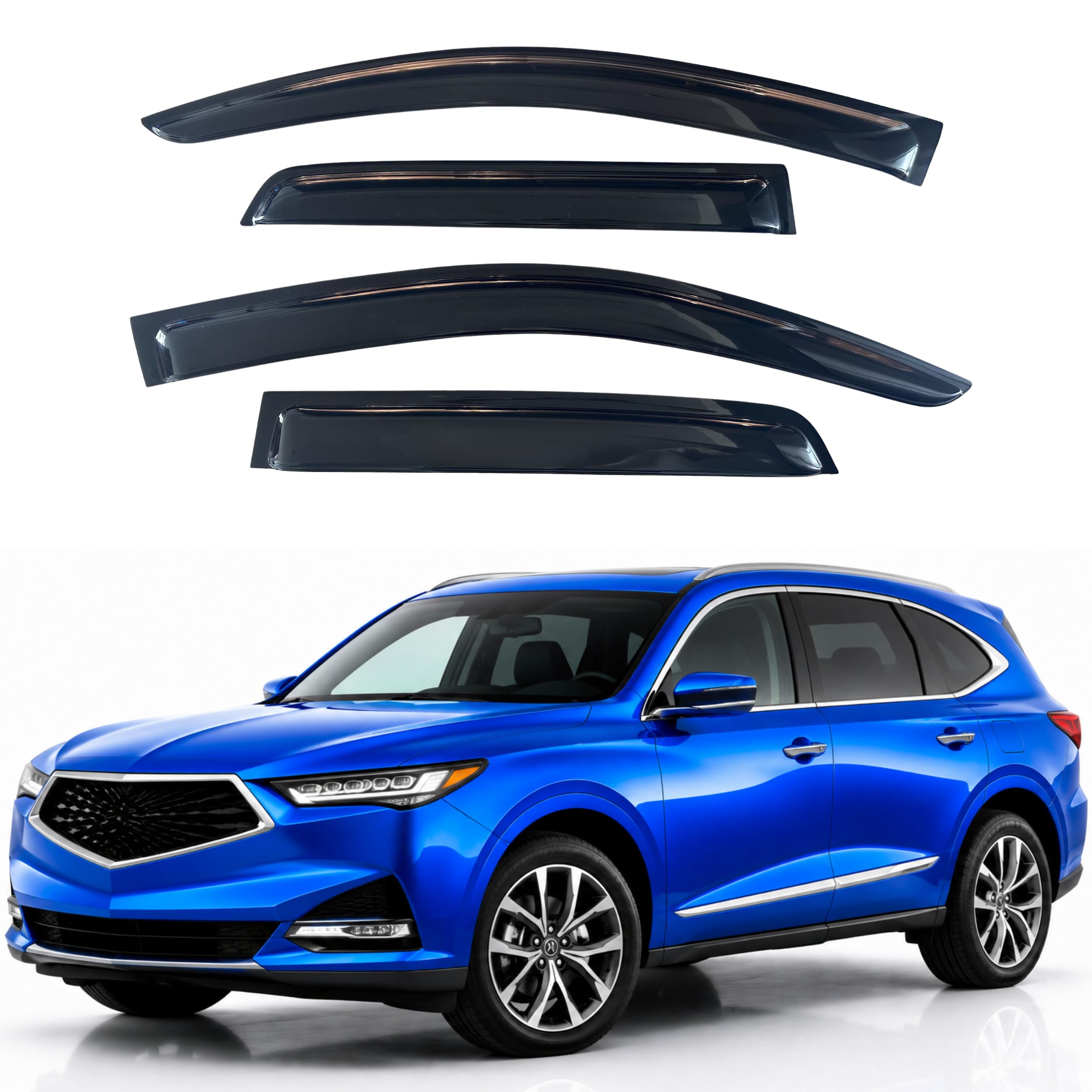 IG Window Visors Fit for 2022-2026 Acura MDX, Out-Channel Rain Guards Vent Wind Deflectors 4PC, Car Accessories for 22-26 Acura MDX