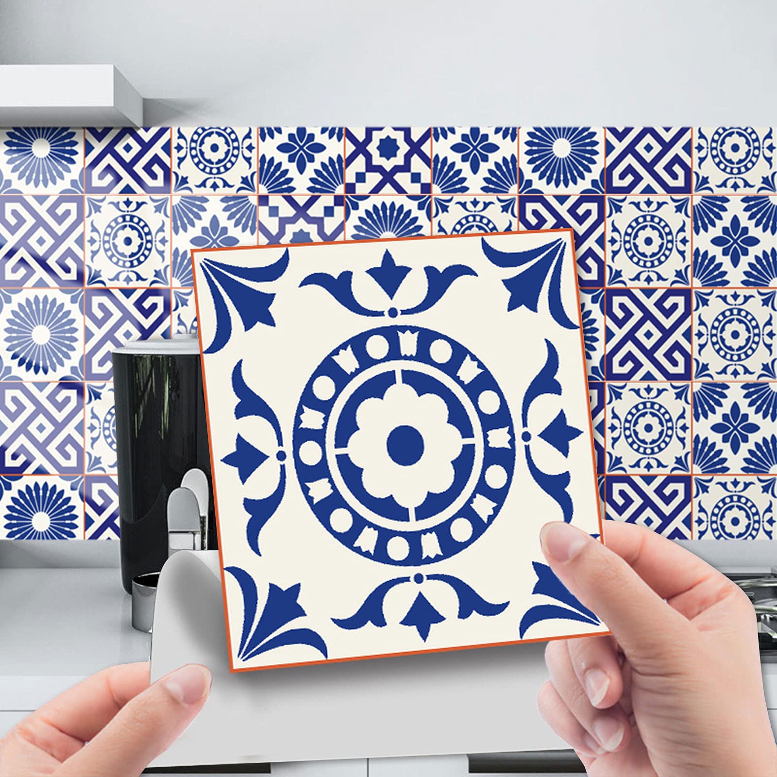 Motivo floreale - Piastrelle 3D autoadesive per pareti - Pannelli in PVC e vinile - Piastrelle per cucina e
