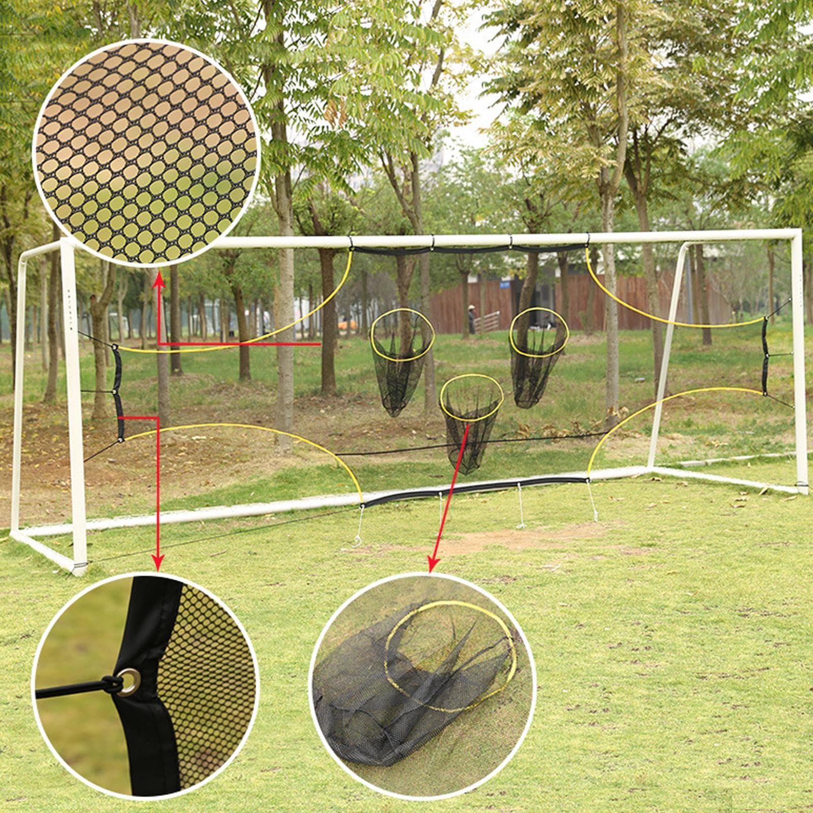 Rete da calcio per porte da calcio, Rete da calcio con bersagli | Rete per attrezzature da allenamento per calcio con zone di punteggio, Attrezzatura per la pratica della rete da allenamento