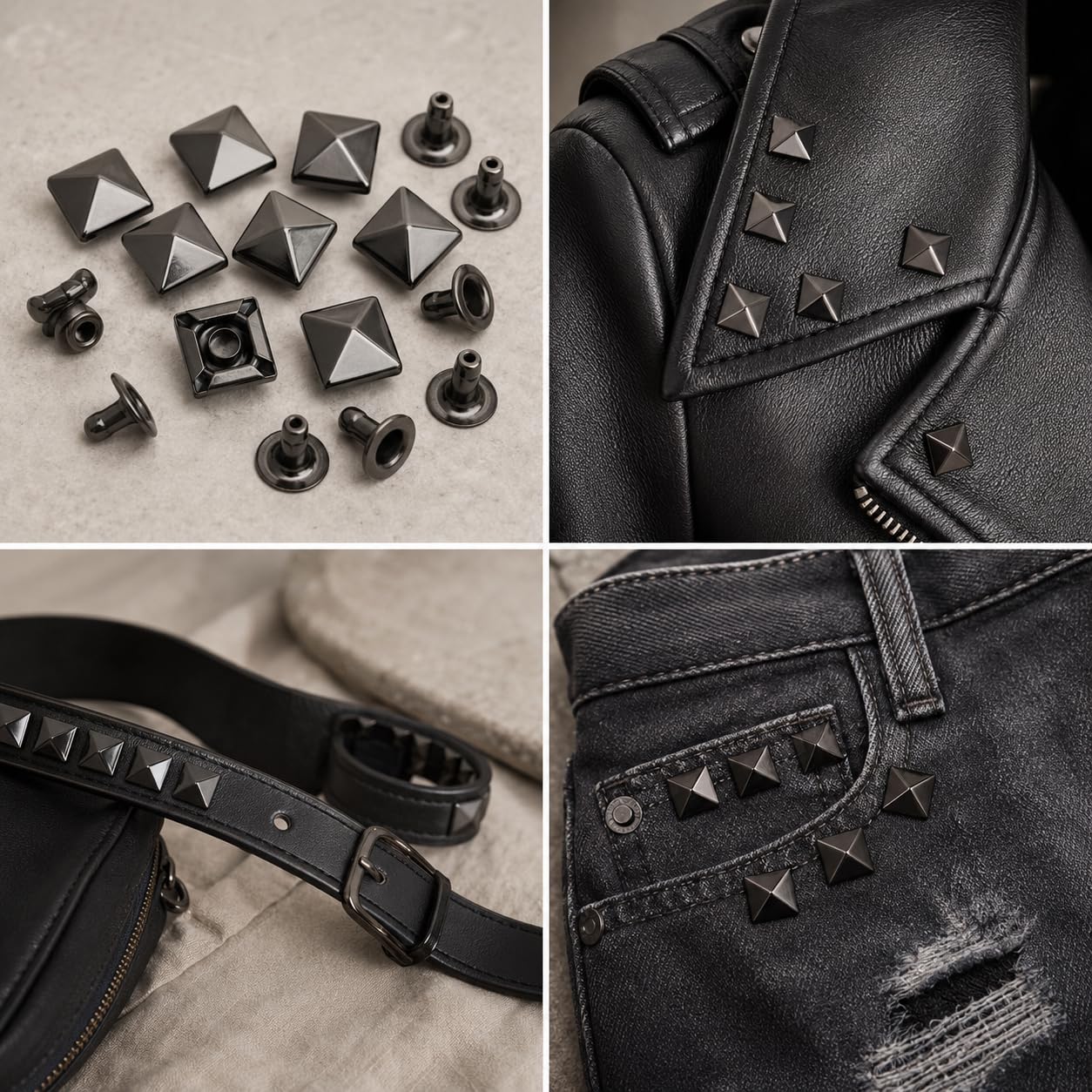 Amazon.com: CRAFTMEMORE 100pcs Spike Rivet Pyramid Rapid Rivet