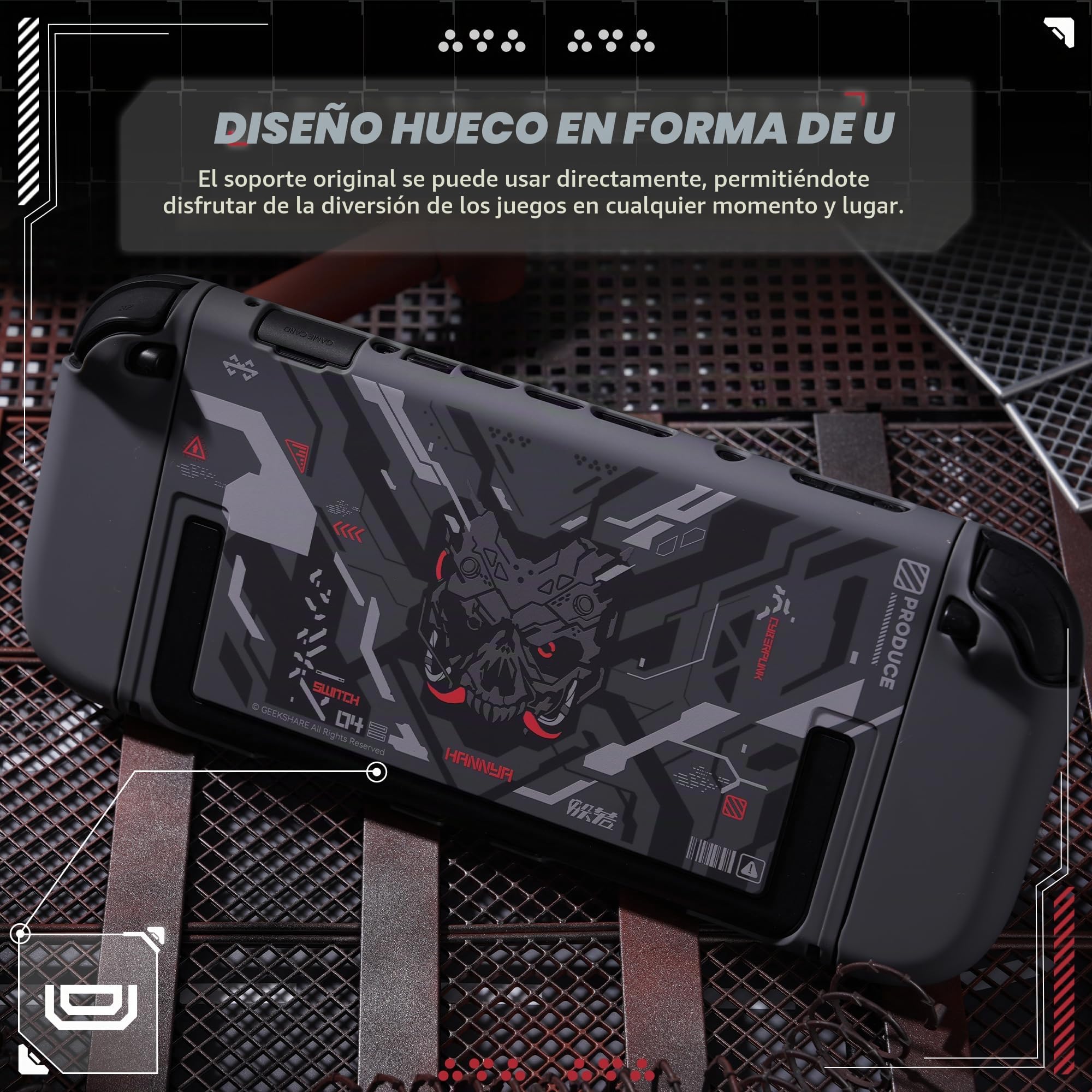 GeekShare Carcasa protectora compatible con Switch 2, funda acoplable compatible con Switch 2, diseño antiarañazos y de absorción de golpes, Cyborg Mech