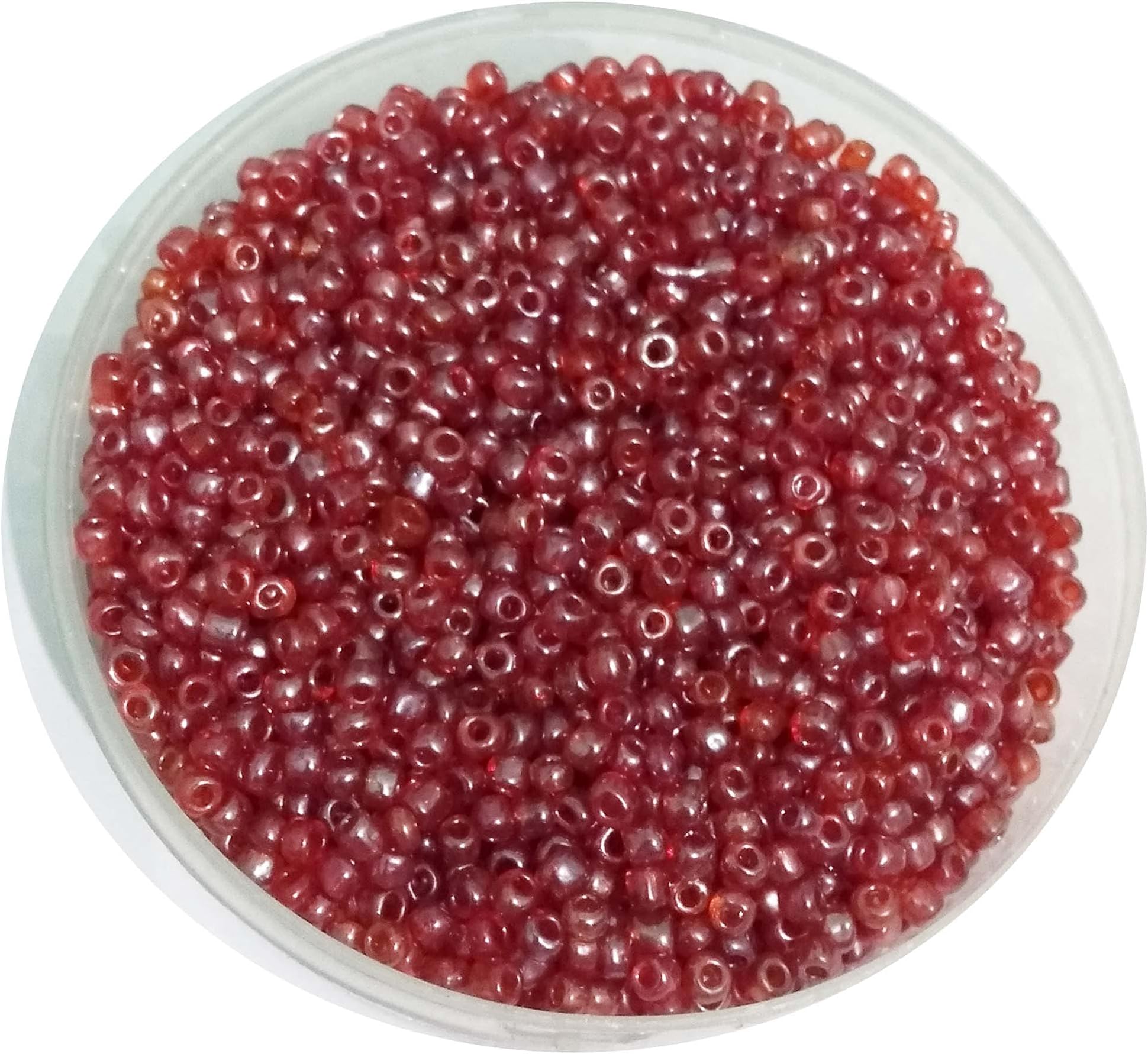 N Creation 8/0 200 gm red Trans Glass Beads for Art and Crafts for Jewellery Making for Decoration for Art & Crafts for Beadwork (17)
