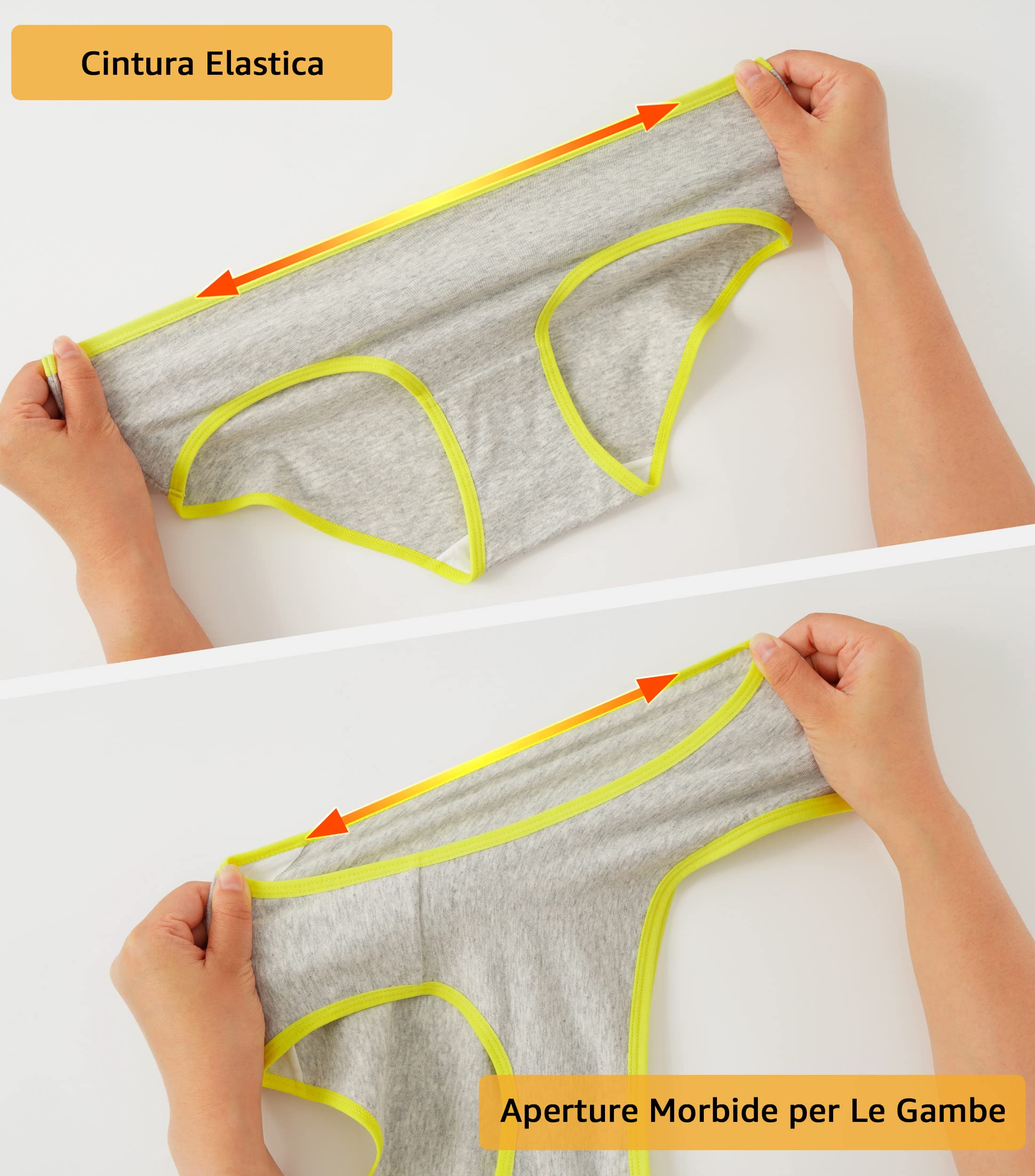 INNERSY Mutande Ragazza Adolescenti in Cotone Morbidi Slip Vita Media Intimo 10-16 Anni Pacco da 6