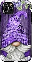 Vista 13 de Cute Purple Aesthetic Anemones Flower Pattern Lavender Gnome Case for iPhone 17