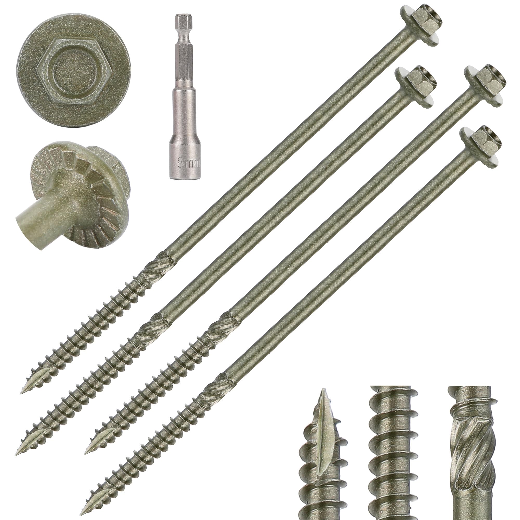 Heavy Duty Wood Screws - Lag Screws for Outdoor Projects -11