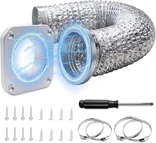 DVC‑180 Magnetic Dryer Vent Kit,4‑Inch Quick‑Connect,5FT Hose & Clamps | Self‑aligning magnets, air‑tight seal, quick‑release for lint cleaning, fire‑resistant space‑saving build
