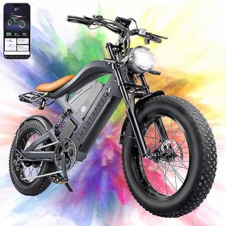 SMARTRAVEL Electric Bike 20"*4.0 Fat Tire for Adults | GPS and APP Control Ebike, 1200W Brushless Motor, 48V/20Ah, Removable, UL&GCC Certification Battery, 60Miles Range | 48V/20Ah, Removable, 30MPH