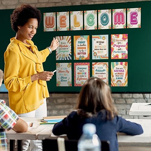 Miniatura 4 de Decorably 15 pósteres geniales de bienvenida para aula, inspirador, decoración laminada mate, para escuela, pasillos, tablones de anuncios