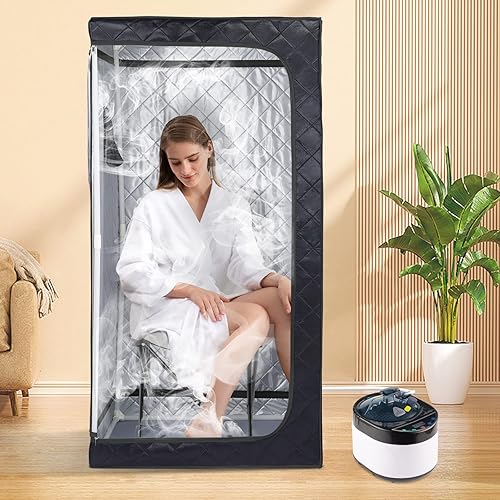 Miniatura 5 de ZONEMEL Sauna de vapor portátil de tamaño completo, spa personal para el hogar, vapor de 1500 vatios y 4 litros con control remoto, temporizador,