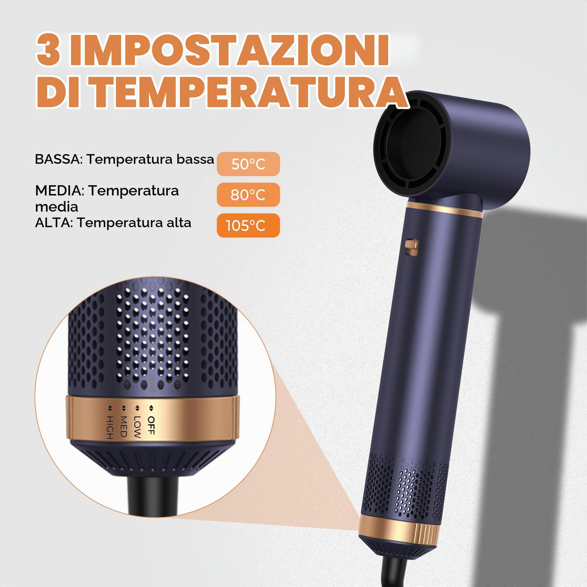 Asciugacapelli 5 in 1 Airstyler 5 in 1 Hairstyler 5 in 1 Multifunzione Phon Capelli,Spazzola Asciugacapelli Per Dare Volume Ai Capelli, Lisciare, Arricciare, Ioni Air Curler Brush,per Capelli