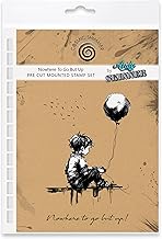 Cosmic Shimmer Nowhere to Go But Up Pre Cut Mounted Rubber Stamp by Andy Skinner & Katy Sue. Creates an Image 117 x 90mms & Quote 11 x 87mms for Stamping in Mixed Media, Art Journaling, Card Making