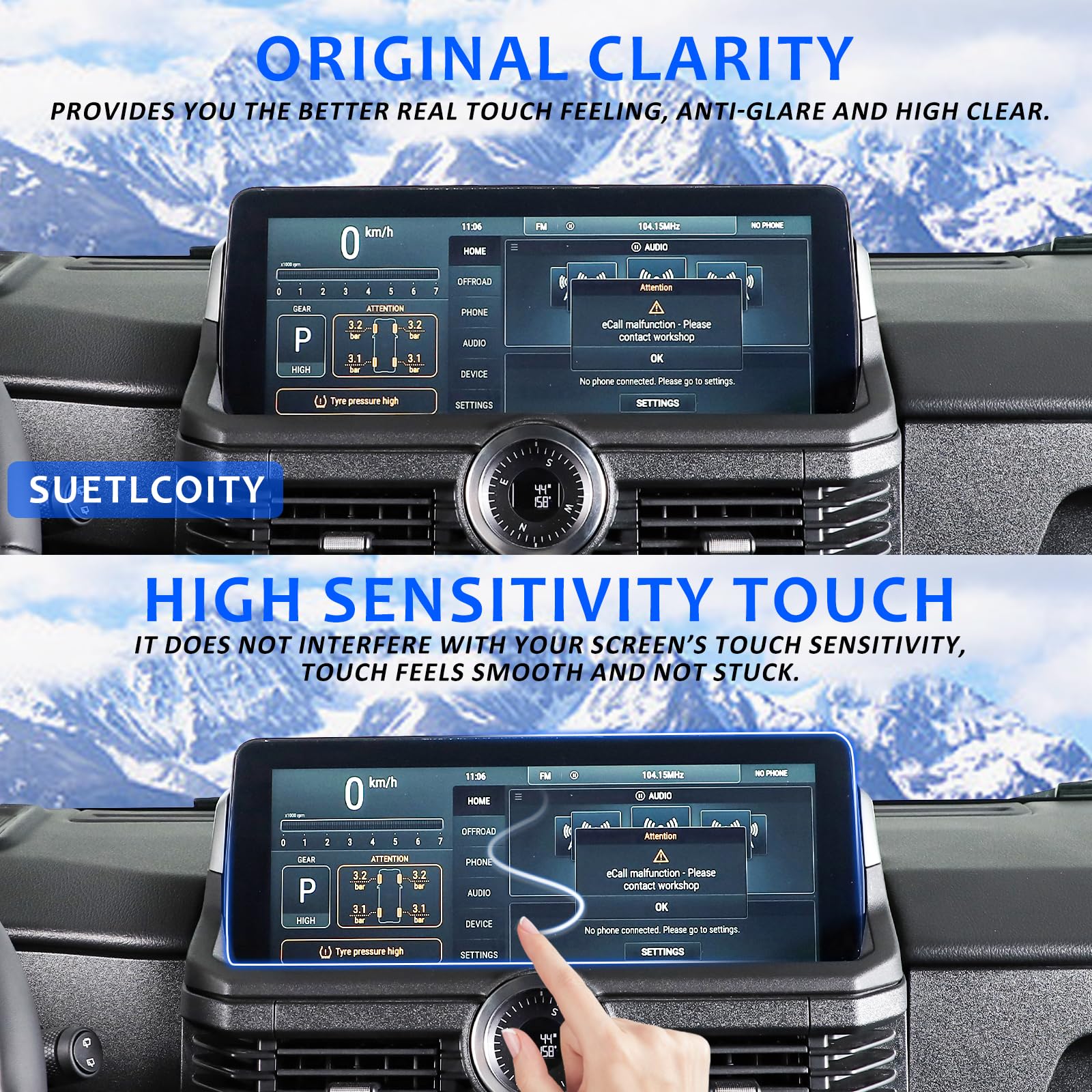 METYOUCAR Car Navigation Screen Protector for Ineos Grenadier 2020-2024 Center Consoles Touchscreen Navigation Touch Screen Protector,HD Clear Tempered Glass 9H Scratch Resistance Accessories - Image 4