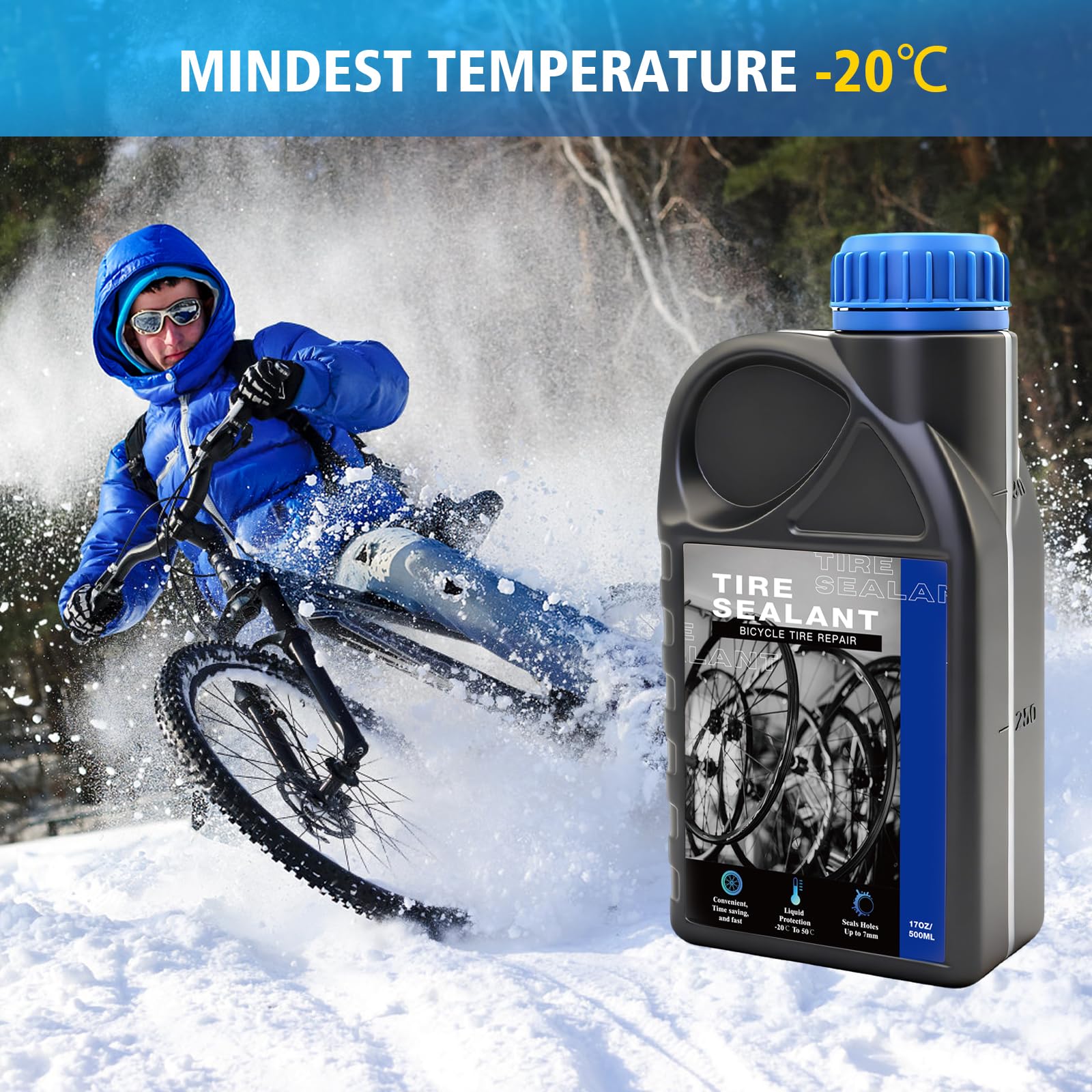 Tubeless Milch, 500ml di sigillante Tubeless e siringa sigillante Tubeless sigilla rapidamente fori fino a 7mm, sigillante per pneumatici Tubeless kit di riparazione per MTB, pneumatici da