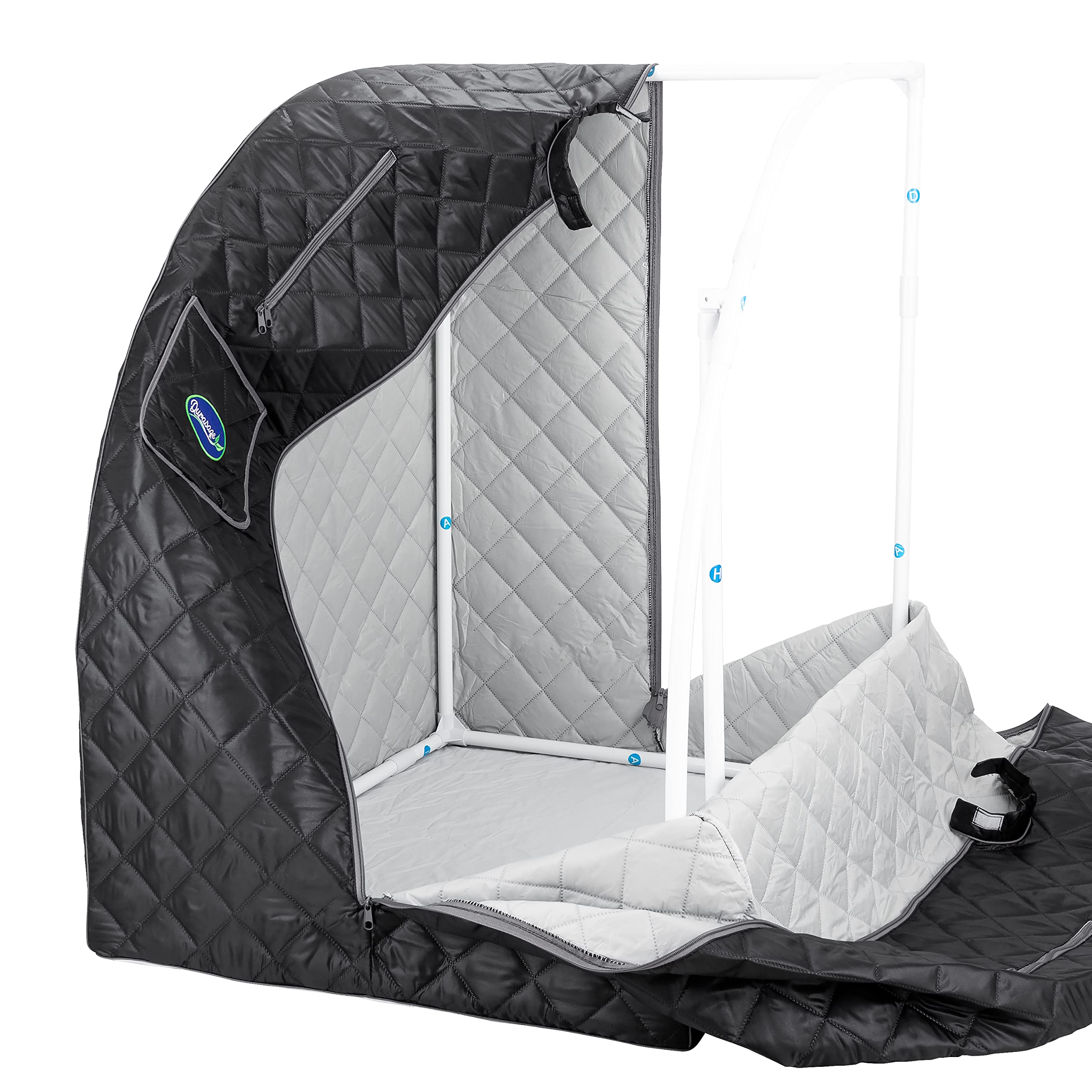 Durasage Sauna de vapor personal portátil ligero para relajarse en casa, temporizador de 60 minutos, generador de vapor de 800 W, silla incluida (negro)