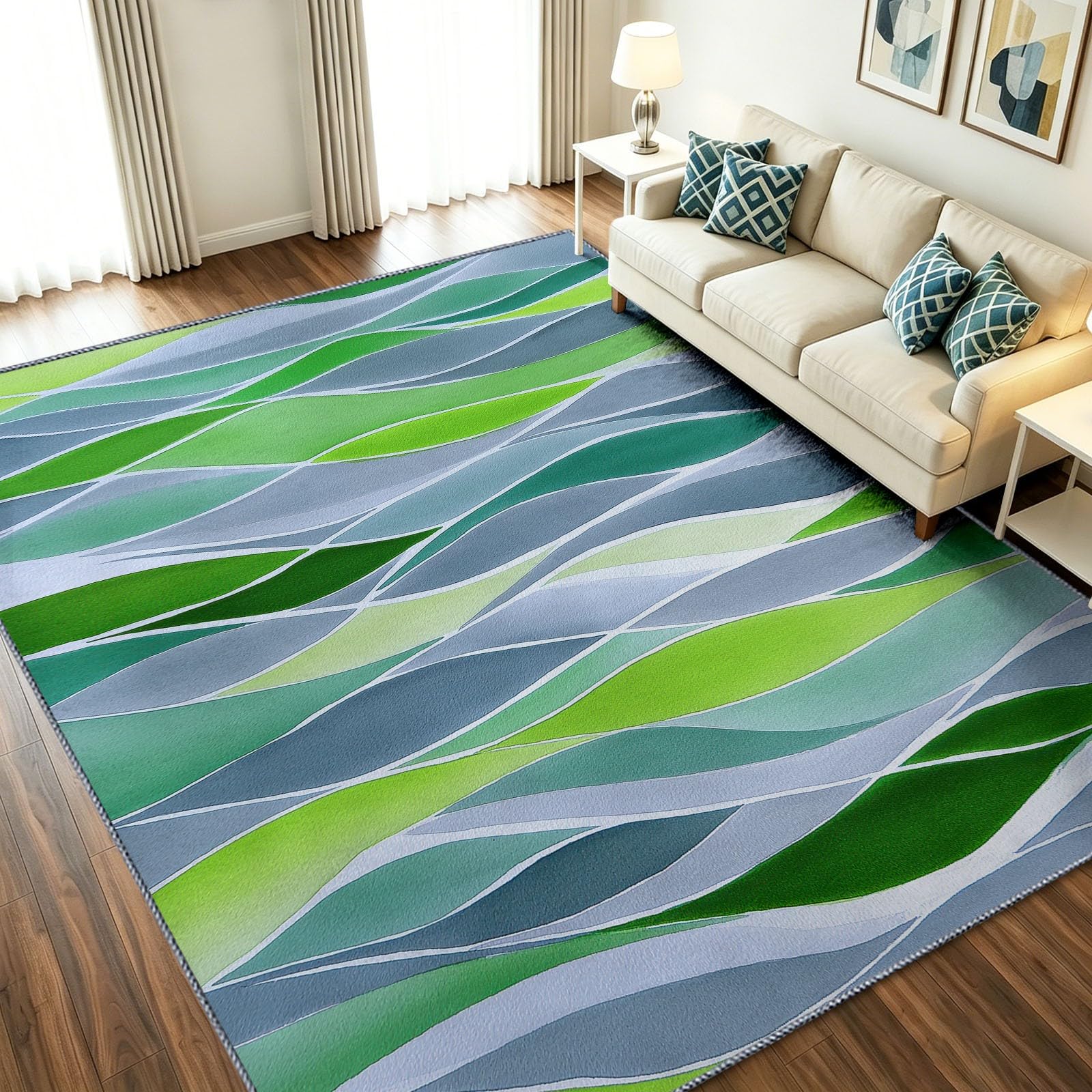 Tapis moderne minimaliste doux et moquette géométrique pour chambre