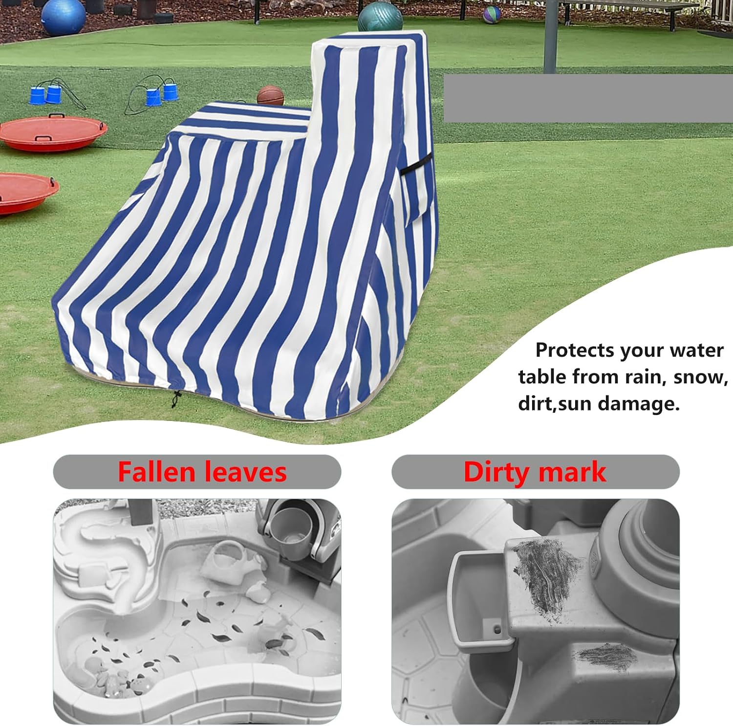 Kids Water Table Cover for Pump & Splash Discovery Pond Water Table,Waterproof Dust Proof Anti-UV Outdoor Kids Water Sensory Table Pool Cover(Cover only,Blue)
