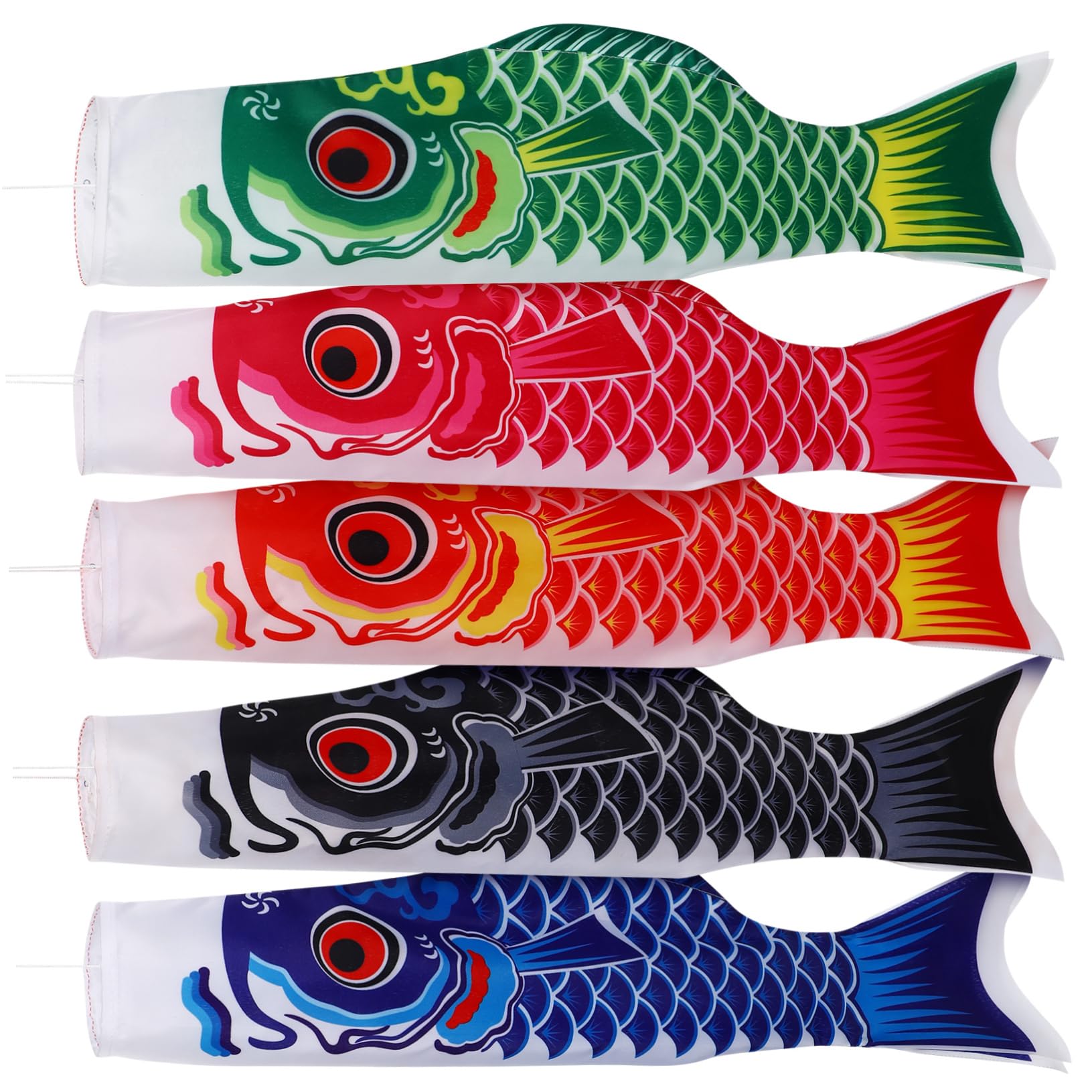 Drapeaux de poissons japonais en satin Mipcase faciles à suspendre