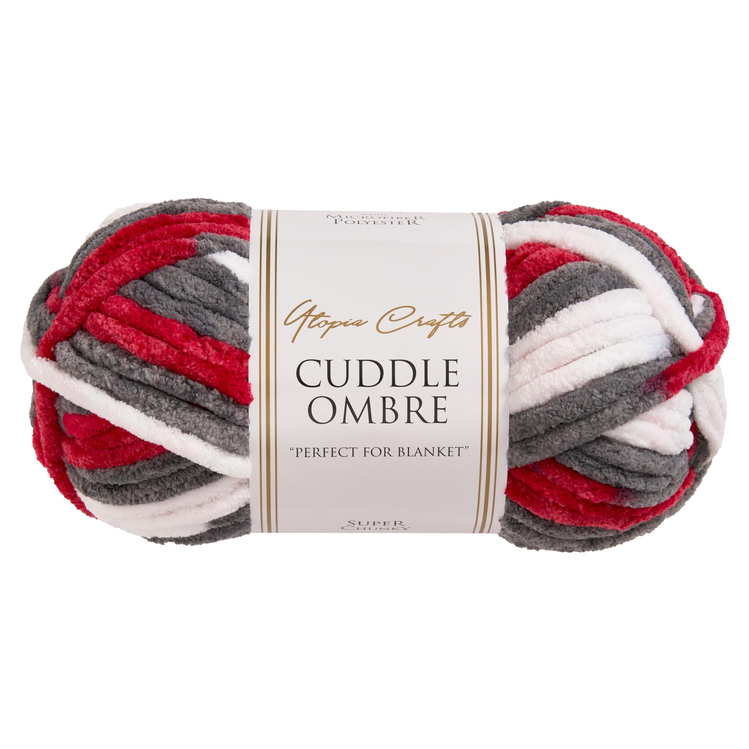Utopia Crafts Cuddle Ombre Super Chunky Chenille Soft Yarn for Knitting and Crochet 100g (Winterberry)